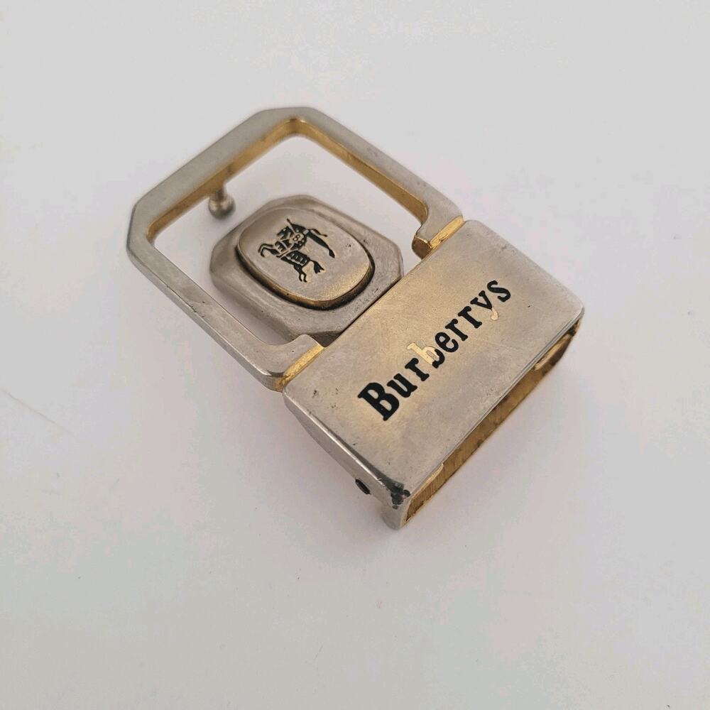 Burberry Vintage Belt Buckle Gold Silver‎ Tone Replacement 1 inch Italian Logo